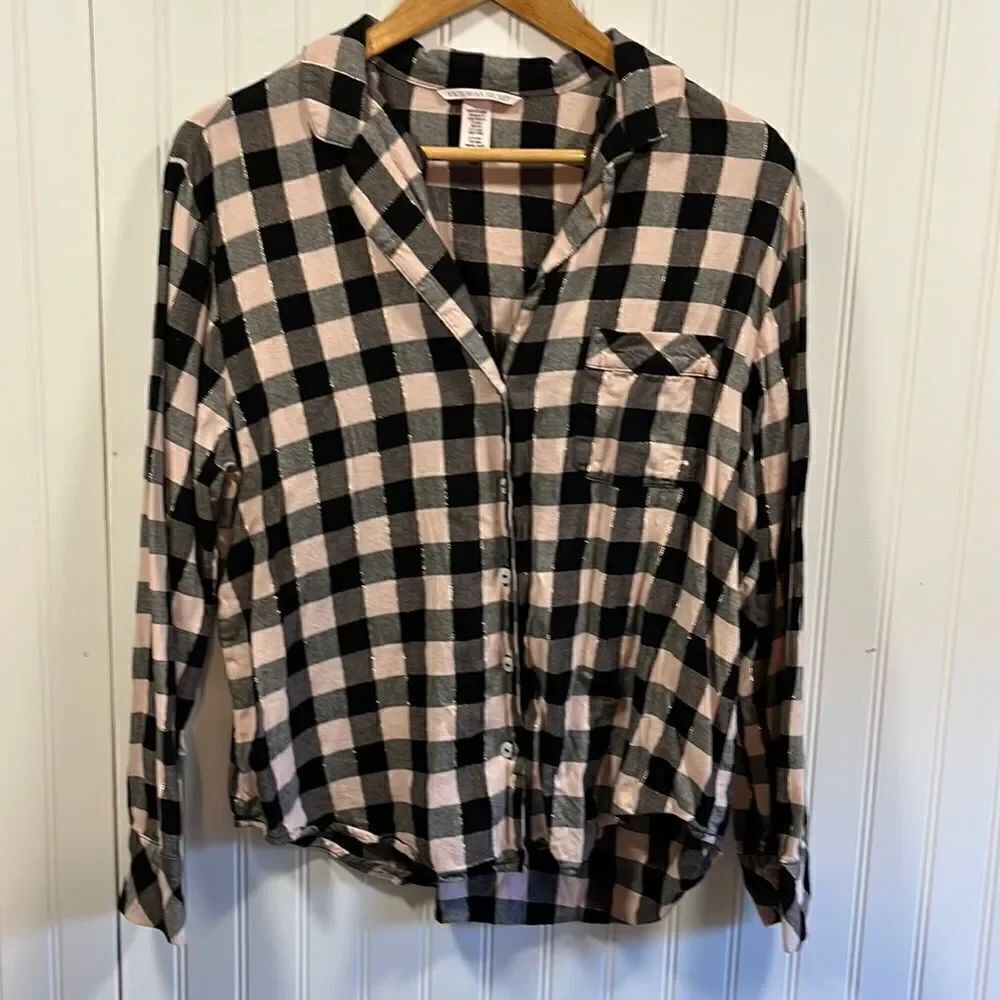 Victoria’s Secret checkered long sleeve pajama top